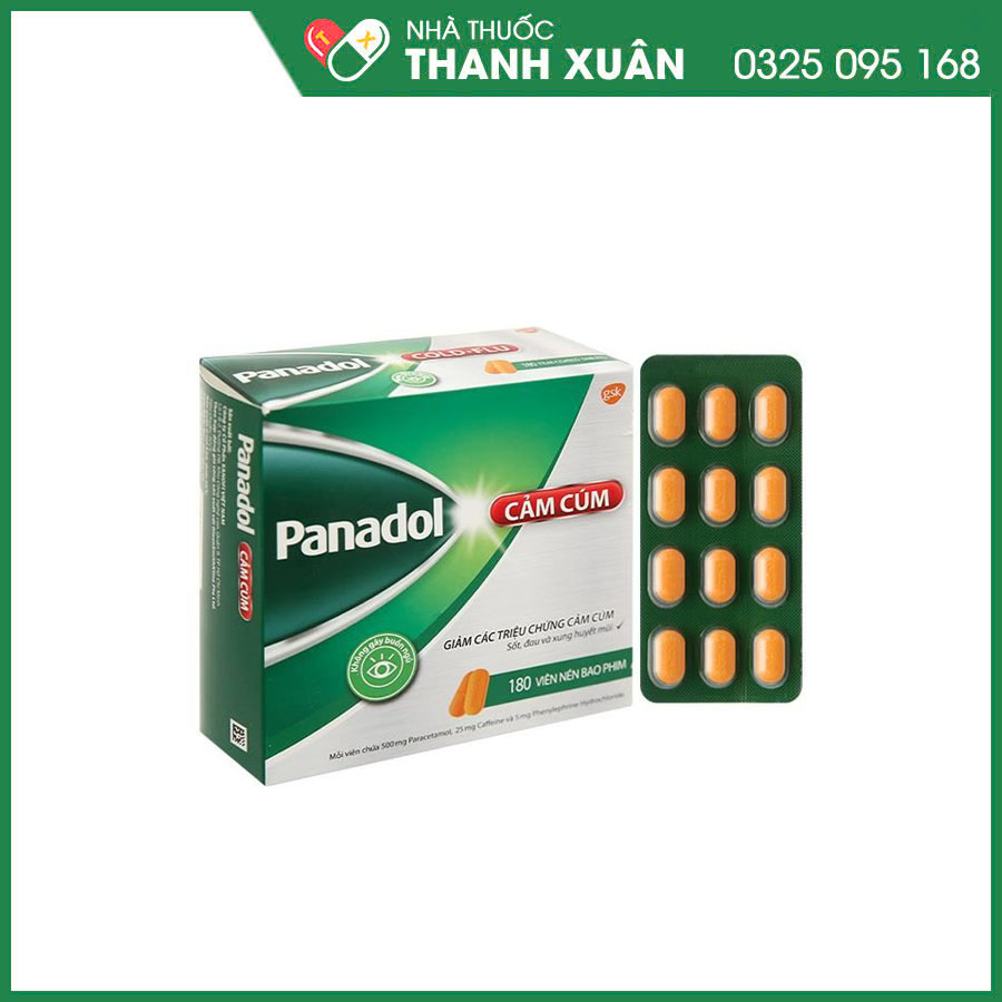 Panadol cảm cúm giảm các triệu chứng sốt, đau và sung huyết mũi